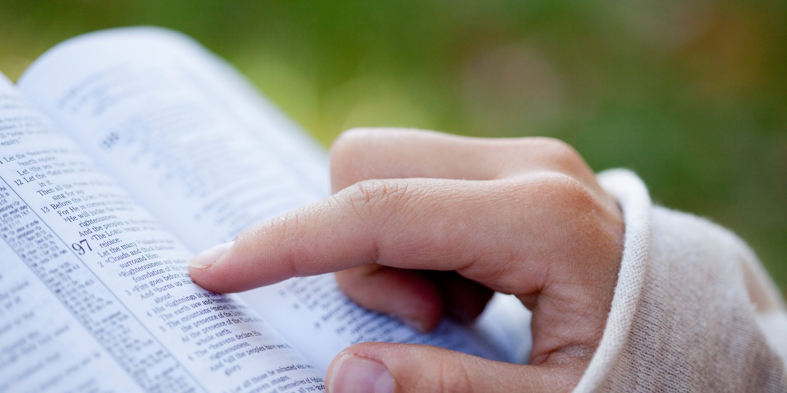 pointing at Bible text